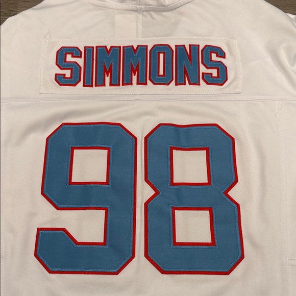 Nike vapor FUSE White and Blue Simmons Jersey#98 - Picture 6 of 7